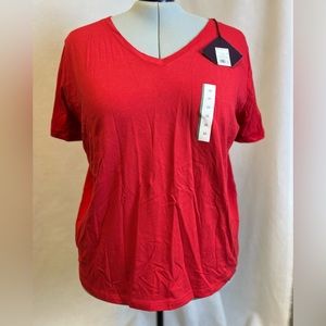 Red V-Neck Shirt